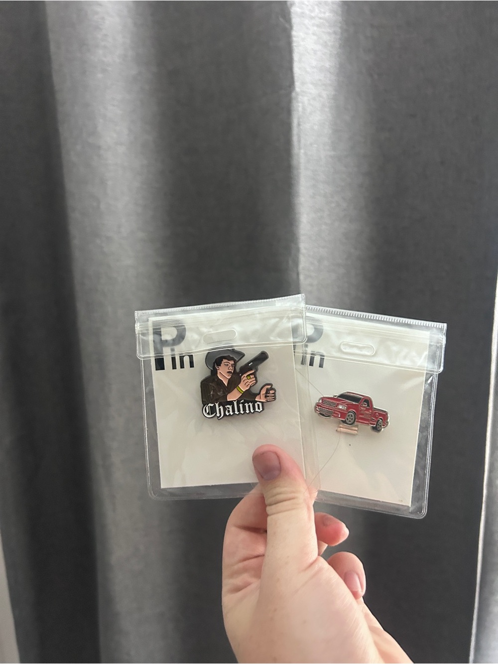 Enamel Pin - Black & Red Hat and Truck Set